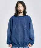 Paneled Denim Sweatshirt