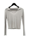 Folden Mesh Layered Collar Tee