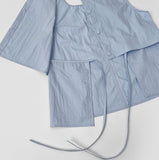 Back Open Rustling Ribbon Sleeveless Blouse