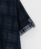 [Unisex] Mebut Roll-Up Check Over Short Sleeve Shirt