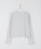 [BAONHAUS] Lenu ribbed round crop long sleeve tee