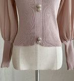 Ronia Frill Polar Pleated Puff Blouse Knit