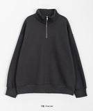 [unisex] Rosin half zip-up collar over brushed sweatshirt