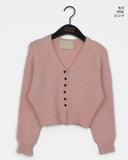 Moda year-end look cloud mel bokashi bean button wool knit cardigan