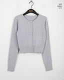 Polsi Cable Slim Fit Round Cardigan