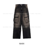 (UNISEX) Vintage Deki Washing Cargo Denim Pants