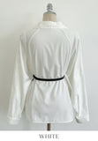 Nels Stripe Frill Collar Blouse (Belt Set)