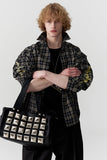 oversize studded shoulder bag