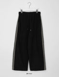 [unisex] Verody banding string vintage line wide fleece pants