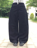 Gran Pocket Cut Line Wide Long Cotton Pants