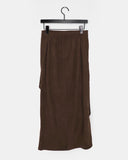 Yurin shirring ribbed long skirt
