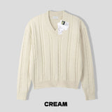 Croa Cable V-Neck Crop Knit