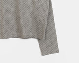 Chocoop dot collar button long sleeve T-shirt