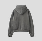[Mink Fur] Lottery Velvet Corduroy Crop Hoodie