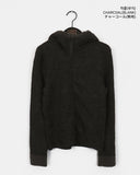 Happip Fluffy Fur Color Matching Stripe Zip-up