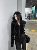 Made Routine Velvet Fur Hood Zip-Up