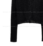 Louve Slub Knit Hooded Cardigan