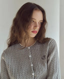 Cable Crop Knit Cardigan