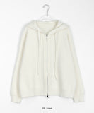 Mayui Two-Way Over Knit Hood Zip-Up