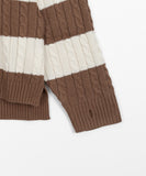 [unisex] Araki Stripe Cable Hood Warmer Knit