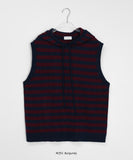 [unisex] Henken Stripe Hood Knit Vest