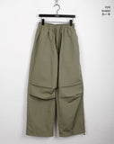 [UNISEX] Wells Pintuck Shirred Nylon Two-Way Long Wide Jogger Pants