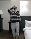 Poening Brush Stripe V-Neck Knit