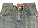 Greek Washing Denim Wide Pants