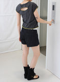 (NON-FADE) RAW DENIM SHORTS