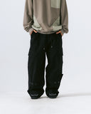 Snap Oblique Cargo Balloon Pants