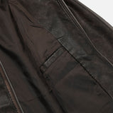 Pond cut washing two-way leather jacket