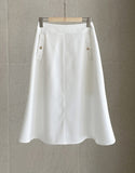 Giet button flare skirt