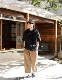 Core wide washed linen pants