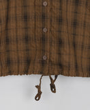 Melyu Wrinkle Summer Check Hood Shirt