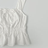 Purity Feminine Ribbon Sleeveless Blouse Vacation Look