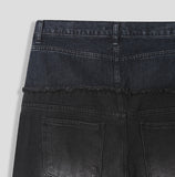 Kio two-tone layered denim pants