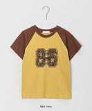 Shitsuki Color Matching Raglan Basic Short Sleeve Tee