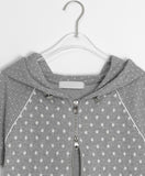 Shawly Dot Short Sleeve Hood Zip-Up
