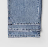 String Stopper Washing Long Wide Denim Pants