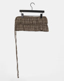 Jetso Layered Checkered Micro Mini Skirt Belt