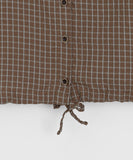 Heiki Pocket String Check Hood Shirt