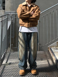 Chalk Dirty Washed Wide Denim