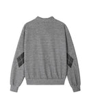 Scent Leather Patch Argyle Cardigan