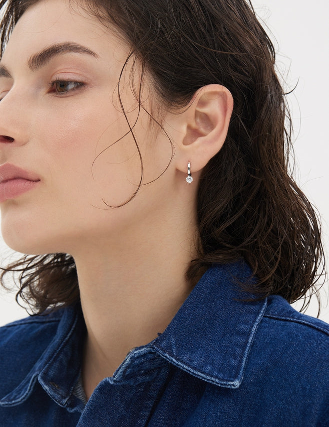 【HYERES LOR】Essence Silver Moissanite Vein Earrings ピアス HYÈRES LOR (イエールロール ) - エッセンスシルバー(W)モイサ