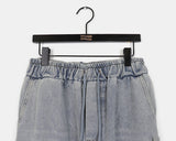 Mens Side Snap Slit Balloon Fit Denim Pants