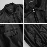 Overfit Curved Glow Leather Jacket