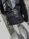 [LANARCH] Noble Leather Pocket Hooded Zip-Up
