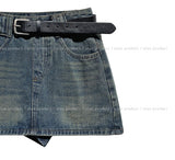 [Belt set] Rosie Denim Wrap Skirt Pants