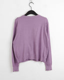 Gelo Basic Round Long Sleeve Knit Cardigan