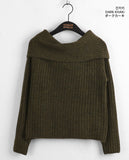 Wello Cozy Ribbed Off Shoulder Long Sleeve Knit
